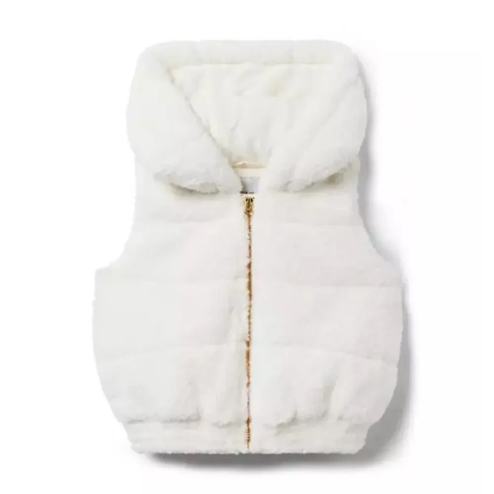 Janie & Jack Ivory Sherpa Vest Size 5-6